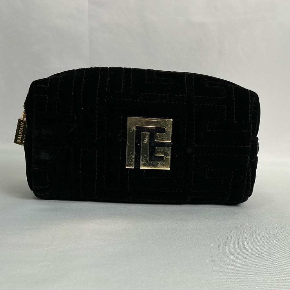 Balmain Black Velvet Travel Cosmetics Bag/Pouch New - Picture 4 of 10